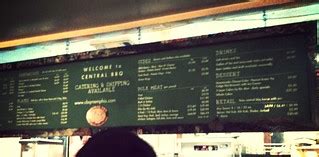 Central BBQ menu | gatekepa | Flickr