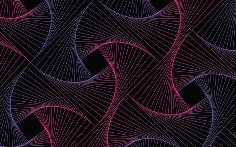 Geometric Wallpaper 4K, Lines, Black background, Neon