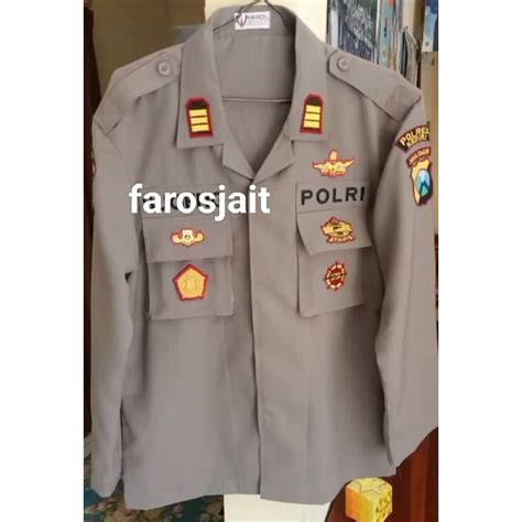 Jual Seragam PDL POLRI bed biasa kain Staff Portofino Kotak | Shopee ...