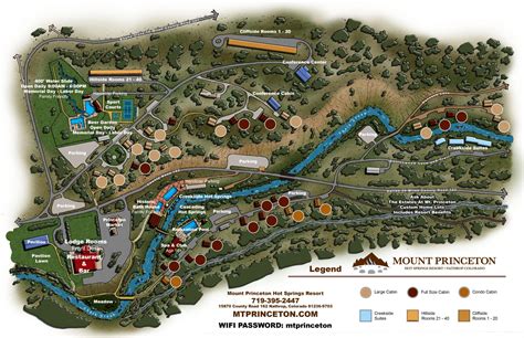 Map of Mount Princeton Hot Springs Resort in Colorado | Spring resort ...