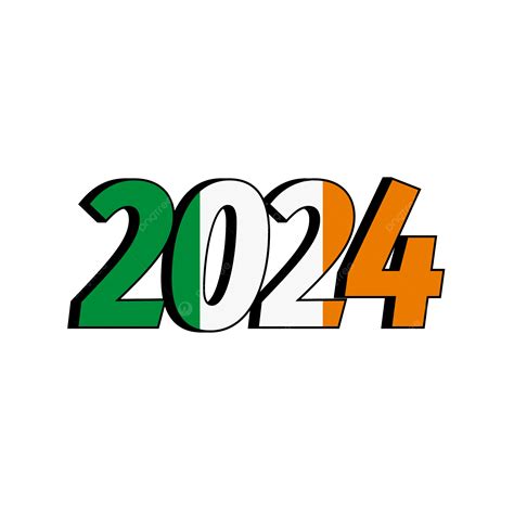 2024 Ireland Flag Font Logo Design Vector Transparent, 2024, New Year, Ireland PNG and Vector ...