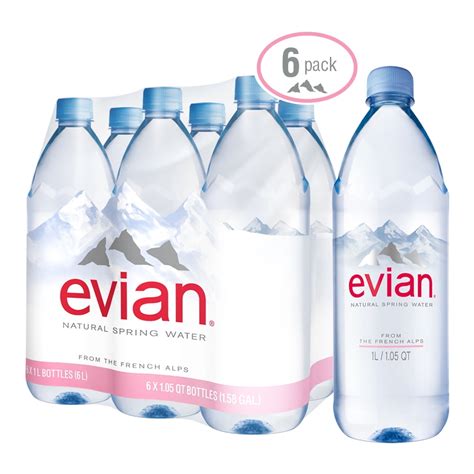 Evian Natural Spring Water, 33.8 Fl. Oz., 6 Count - Walmart.com