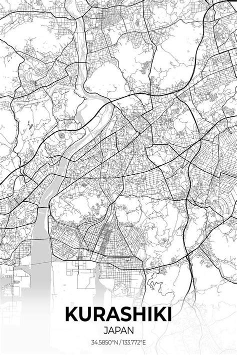 Kurashiki Japan City Map Digital Art by Artgenik Official - Fine Art ...