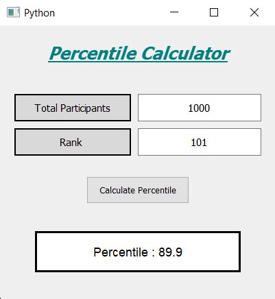 PyQt5 - Percentile Calculator - GeeksforGeeks