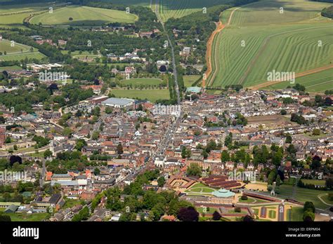 aerial view of Newmarket town centre in Suffolk, UK Stock Photo - Alamy