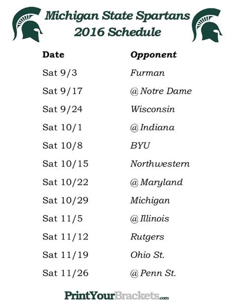 Printable Msu Basketball Schedule