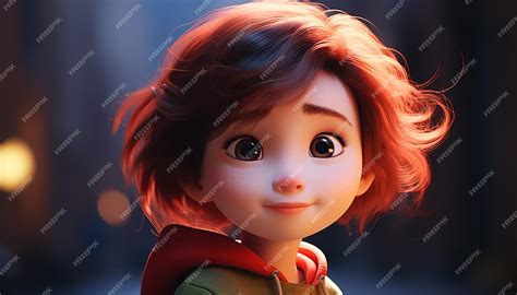 Premium AI Image | a very cute kid caracter animation pixar style