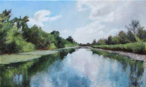 Canal Reflections - Landscape Oil painting - Fine Arts Gallery ...