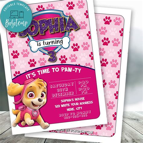 Paw Patrol Girl Invitations | ubicaciondepersonas.cdmx.gob.mx