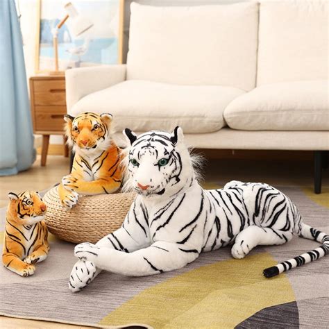 Tiger Stuffed Animal | Large White and Brown Tiger Plush