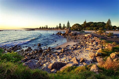 Beach Sunrise Mount Maunganui New Zealand Stock Image - Image of rock, sand: 177828551