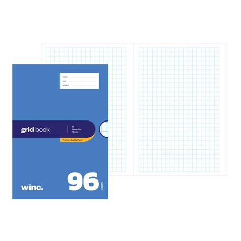 Winc Premium Exercise Book A4 10mm Grid 70gsm 96 Pages | Winc