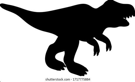 Silhouette Tyrannosaurus Rex Dinosaur Vector Illustration Stock Vector (Royalty Free) 1717775884 ...