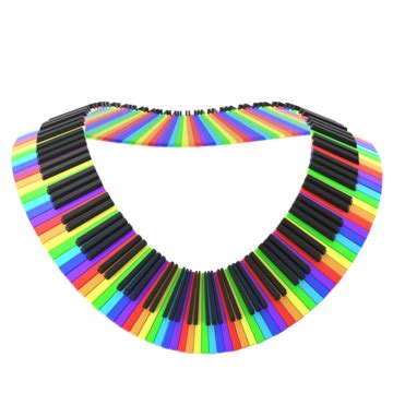 Piano Keyboard In Rainbow Colors Backgrounds, Objects, Backgrounds, Rainbow PNG Transparent ...