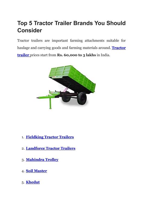 Top 5 Tractor Trailer Brands You Should Consider