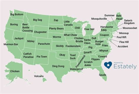 Here's A Map Of The Weirdest Town Names In Every State