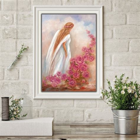 Angel Portrait Painting Christian Wall Art Original Art Angel - Etsy