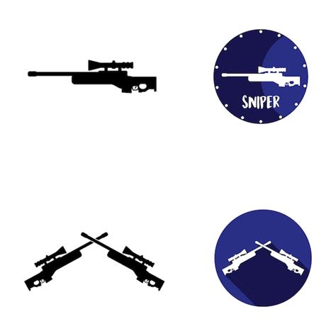 Premium Vector | Sniper icon vector template illustration logo design