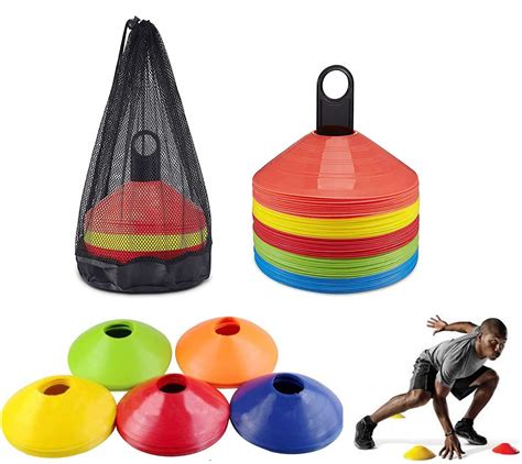 Buy SIMEIXI [50 count] football training dish cones, logo cones, disc cones, multi-color agility ...
