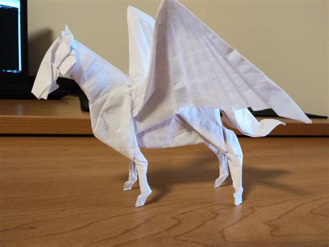 Origami Pegasus Designed by Satoshi Kamiya Folded by me : r/origami