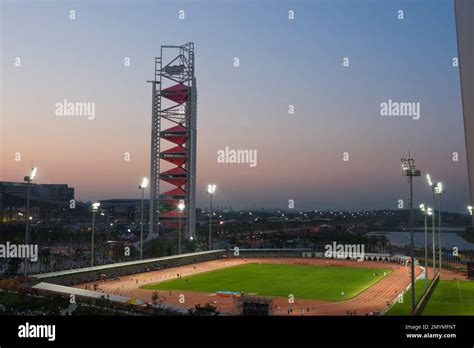 Night at the Olympic stadium Stock Photo - Alamy