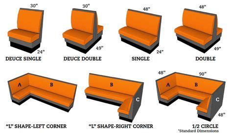 Booth seating dimensions! (72" wide for 3 people) | Restaurant booth ...