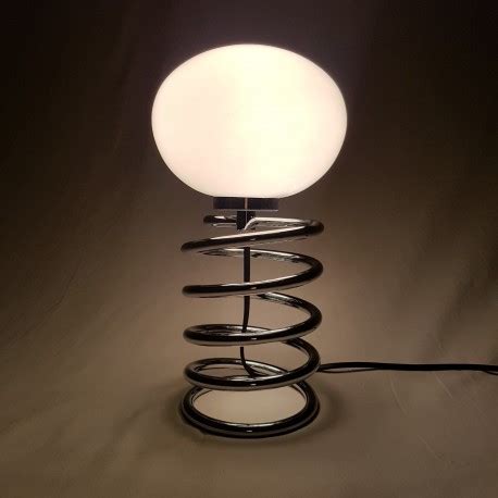 Lampe ressort chromé et opaline Ingo Maurer