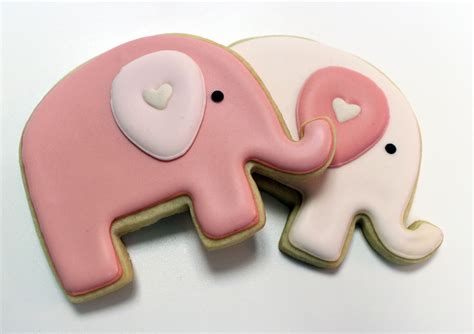 Sugar Mama Cookies: Pink Elephant Cookies for a Baby Shower