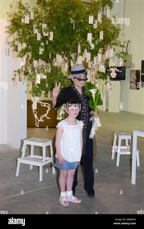 Yoko Ono visits her interactive art installation entitled 'Wish Tree ...