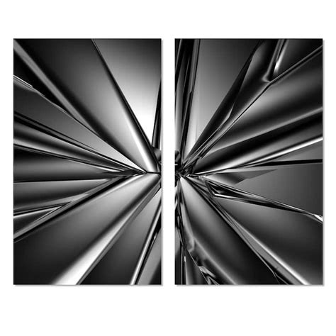 Designart "Futuristic Crystal Background" Abstract Canvas Wall Art Print 2 Piece Set - Bed Bath ...