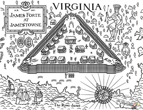 Jamestown Fort coloring page | Free Printable Coloring Pages Jamestown ...