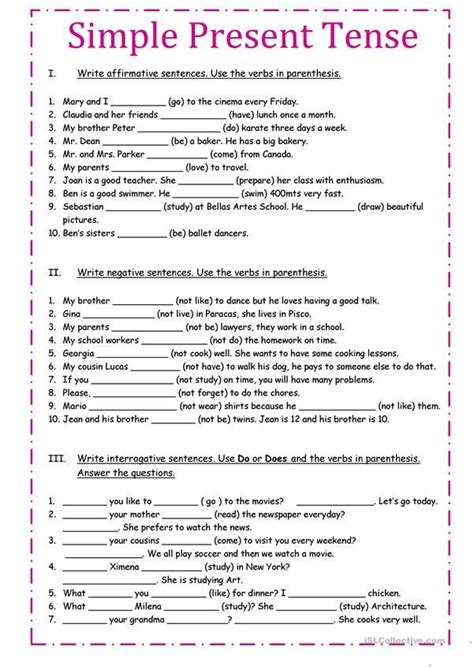 Simple Present Tense worksheet - Free ESL printable worksheets made by ...