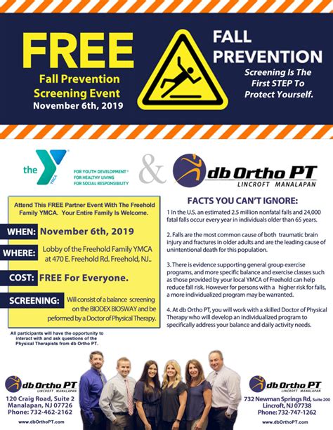 Fall Prevention Screening w/ db Ortho PT - YMCA of Greater Monmouth County