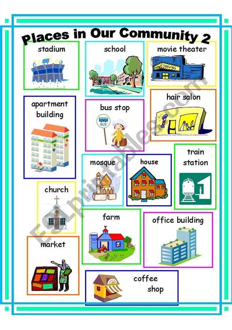 Places in Our Community 2 - ESL worksheet by ehelland33 | Community ...