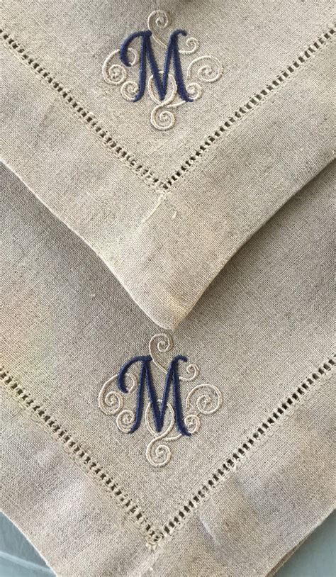 Monogrammed Napkins / Cloth Napkins / Dinner Napkins / Linen | Etsy