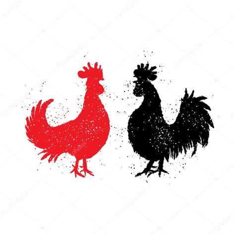 Red and black rooster symbols ⬇ Vector Image by © goldenshrimp | Vector ...