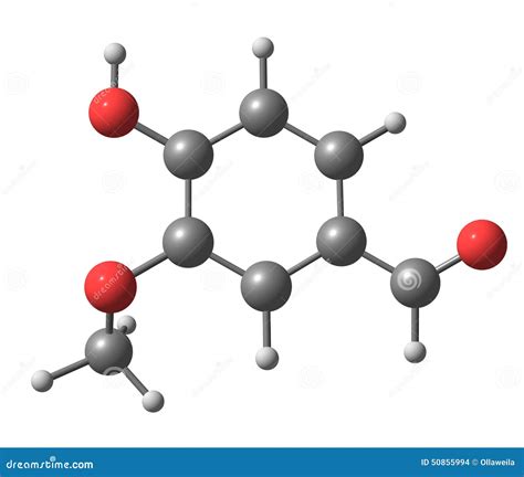 Vanillin Molecule Isolated on White Stock Illustration - Illustration of flavor, chemistry: 50855994