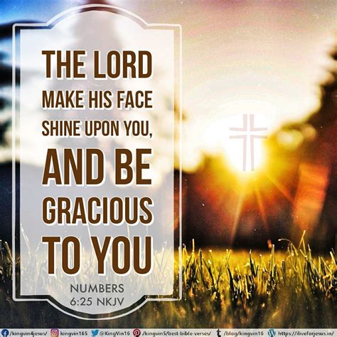 The Lord make His face shine upon you, And be gracious to you; Numbers 6:25 NKJV Encouraging ...