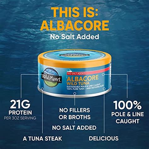 Wild Planet Canned Tuna Variety Pack, Skipjack and Albacore Wild Tuna ...