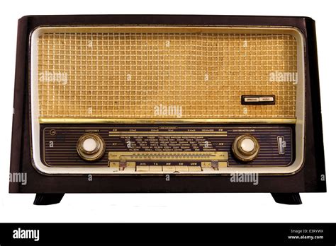 Vintage radio isolated on a white background Stock Photo - Alamy