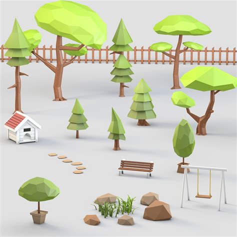 3D Model Low-Poly Home Garden – Toffu Co