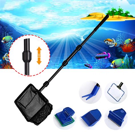 6 in1 Aquarium Cleaning Tools Kits Fish Tank Algae Gravel Cleaner Glass Brushes | Alexnld.com