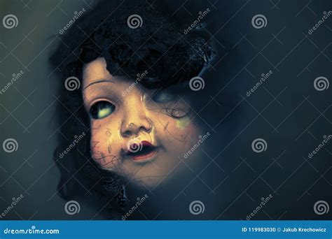 Creepy Doll Face in Dark Dirty Water Stock Photo - Image of foggy, broken: 119983030