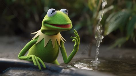 Fondo Los Muppets Kermit En El Agua Fondo, La Rana Kermit Fotografías Graciosas Imagen de Fondo ...