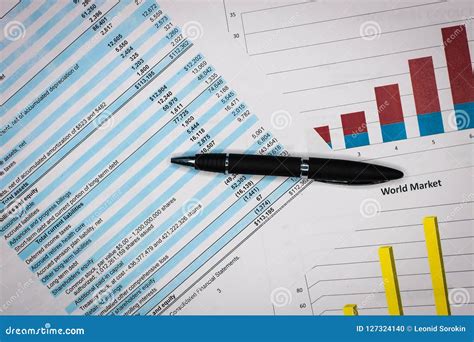 Financial Statements Review and Analyze with Colorful Charts and Tables. Stock Photo - Image of ...