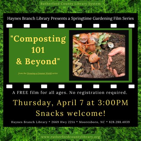 Composting 101 & Beyond – Rutherford County Library System