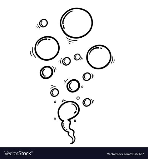 Water bubble with hand drawn doodle cartoon style Vector Image