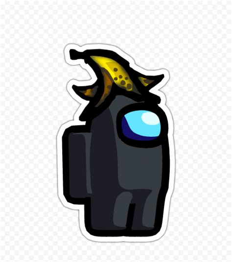 HD Black Among Us Character Banana Hat Stickers PNG | Citypng