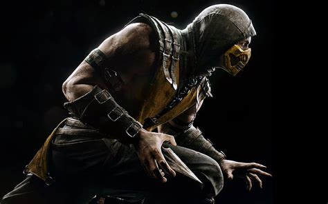 HD wallpaper: Mortal Combat Scorpion, mortal kombat x, ninja, pose, men, muscular Build ...