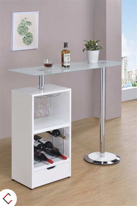 White Glass Top Bar Table in 2021 | White bar table, Contemporary bar table, Bar table